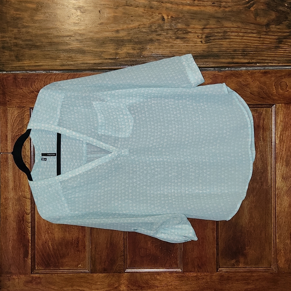 Maurices V-Neck 3/4 Sleeve Popover Blouse